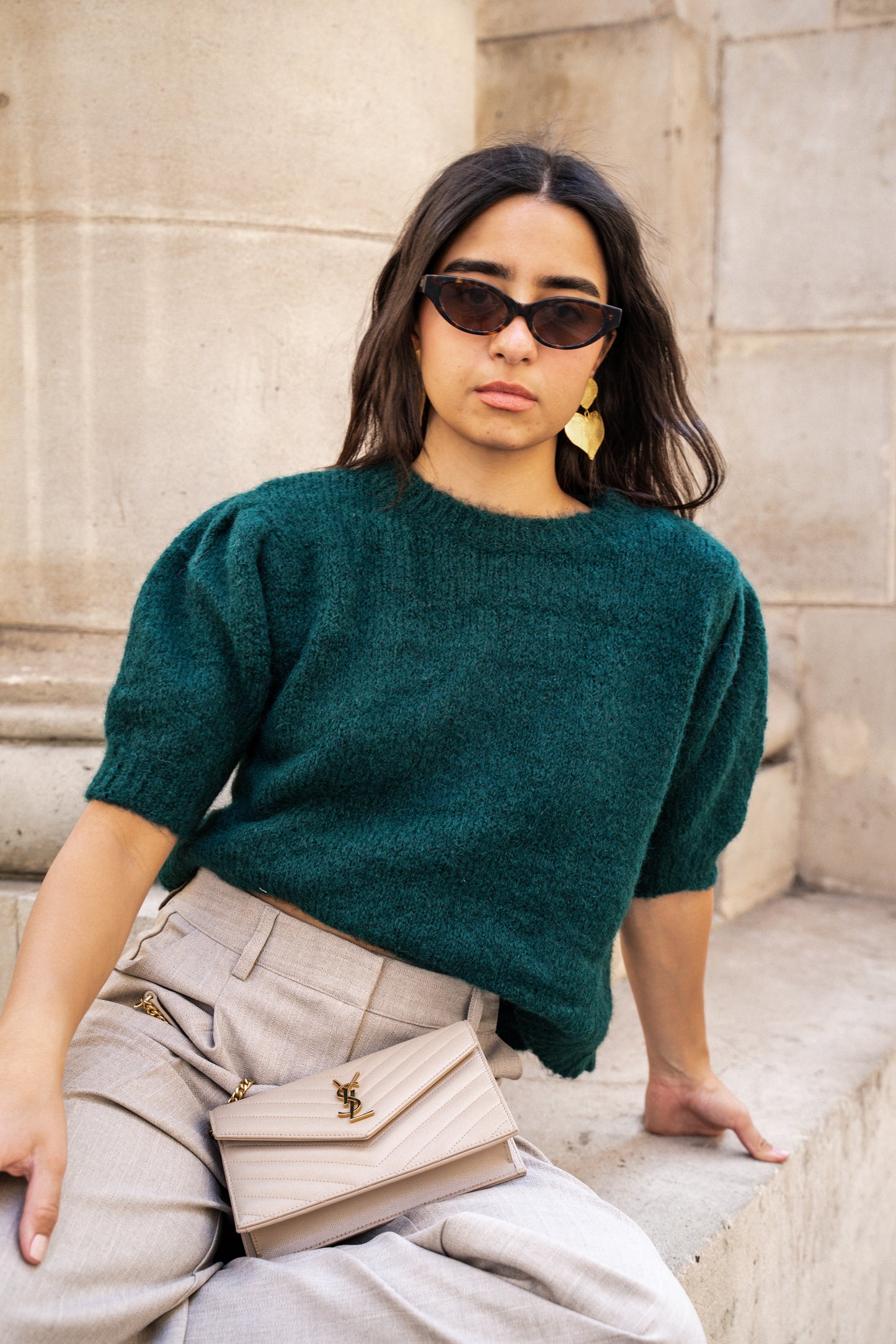 Short Sleeves Knit Sweater