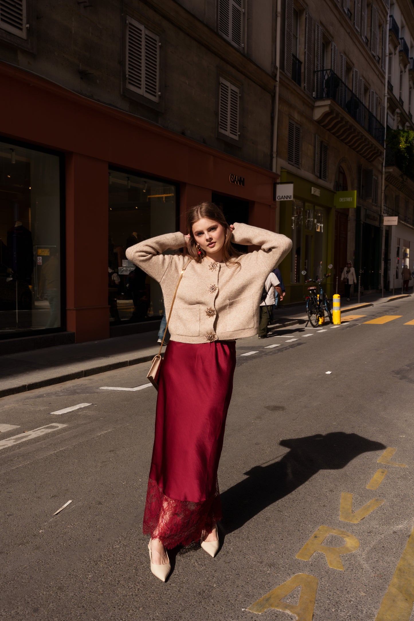 Satin Skirt with lacing detail