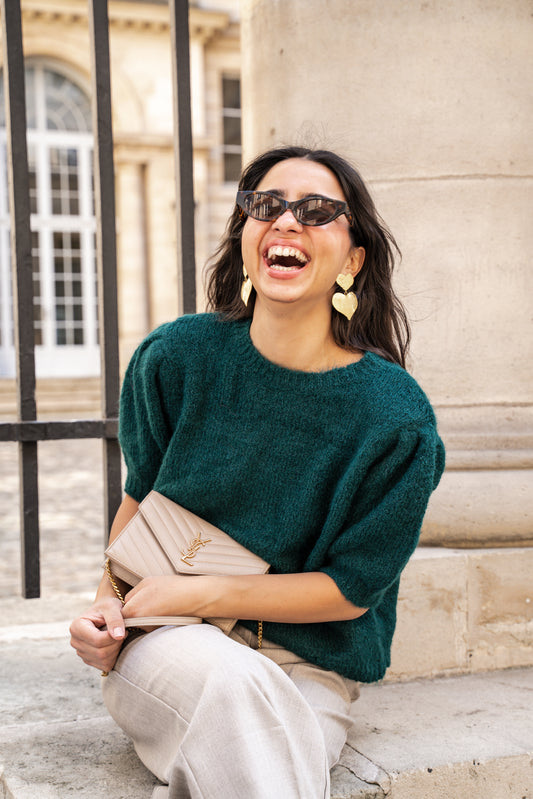 Short Sleeves Knit Sweater