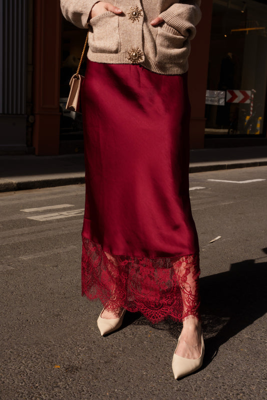 Satin Skirt with lacing detail