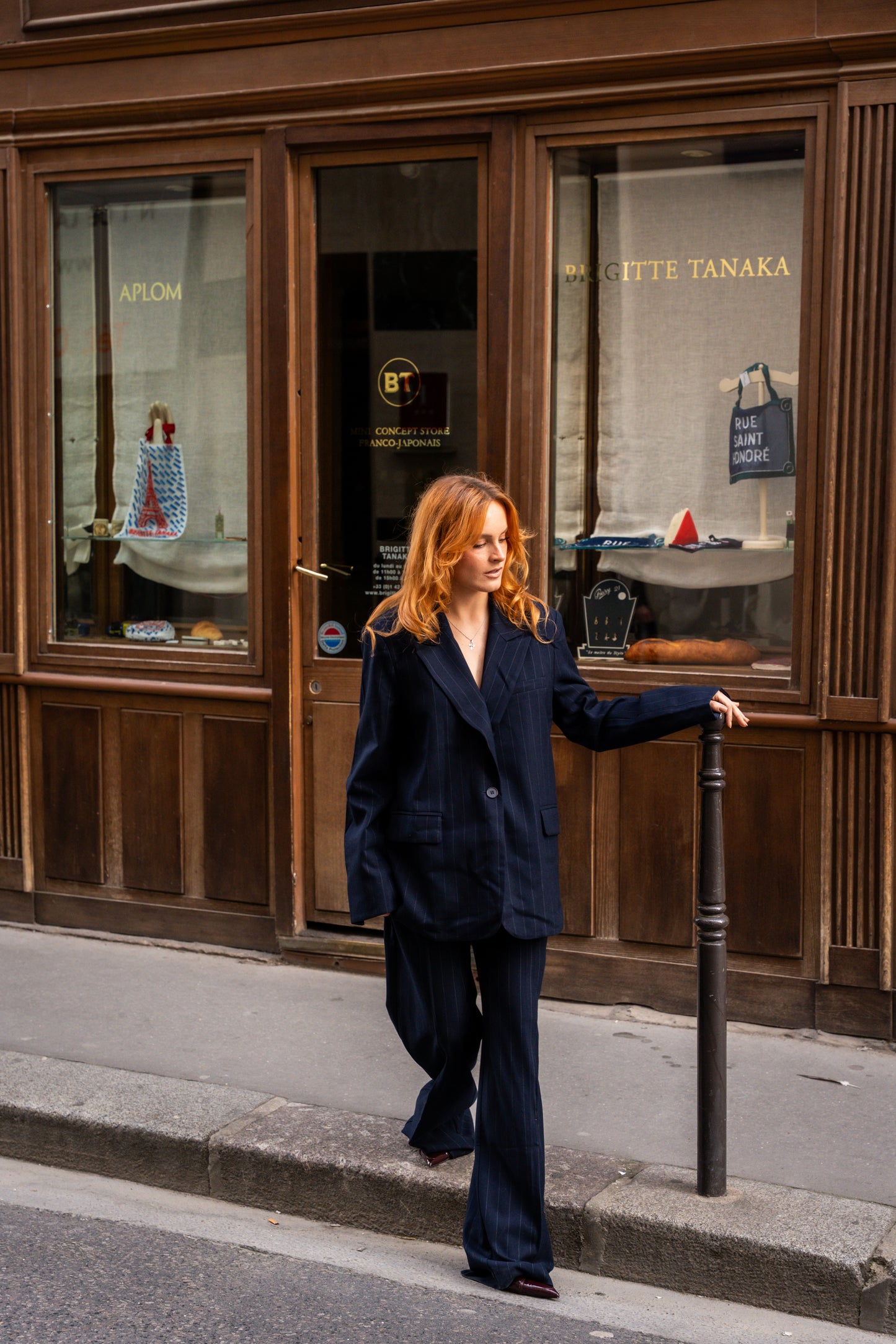 Navy Pinstripes Suit